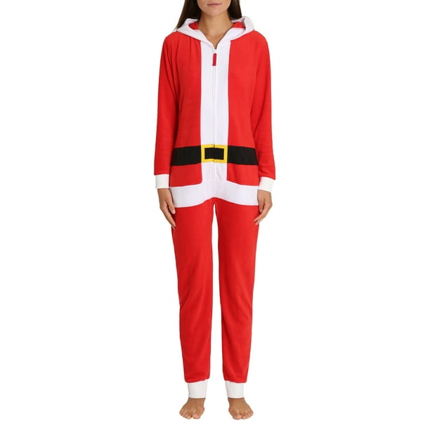 Womens Elf on The Shelf Fleece Hooded Onsie Pajama